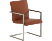 eleganter Design Besucher-Stuhl JAVA, mit Armlehne, Edelstahlgestell, bequemer Sitzfläche (aus bis zu 8 Farben wählen)