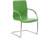 Freischwinger-Stuhl mit Armlehne MELINA, Konferenzstuhl / Besucherstuhl mit gepolsterter Sitzfläche