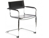 Konferenzstuhl / Freischwinger / Stuhl CUATRO (2erPack/2 Stühle) Kunstleder schwarz Chrom hjh OFFICE