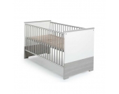 Babybett Eco - Pinie-Silber Dekor/Weiß - mit Umbauseiten, Schardt